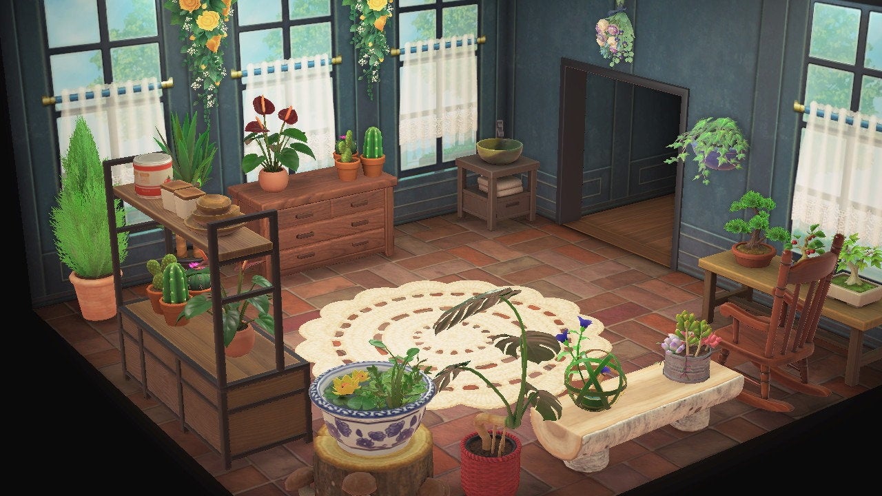 acnh potted plants ACNH Garden Room (Animal Crossing New Horizons)